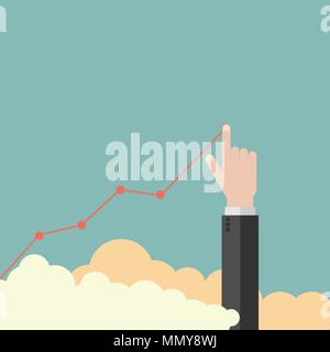 Minimalist stile. vector business finance. Profit concept, growing business graph. Businessman manages financial growth graph. Template investment. Ve Stock Vector