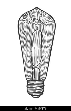 Electric light bulb -Vintage engraved illustration Stock Vector