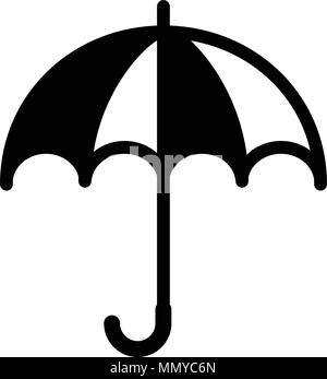 Simple black and white umbrella icon. Stock Vector