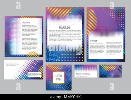 Corporate identity branding template. Documentation for business. Abstract geometric background Stock Vector