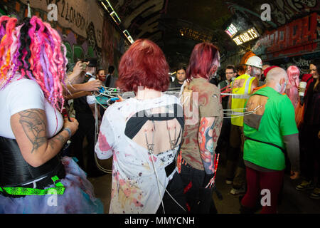 Zombies take part in the annual London zombie walk Stock Photo