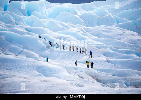 Tours Hiking on to Perito Moreno Glacier, Parque Nacional Los Glaciares, Argentina Stock Photo