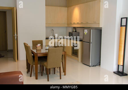 Abstract Blur Kitchen Interior Stock Photo