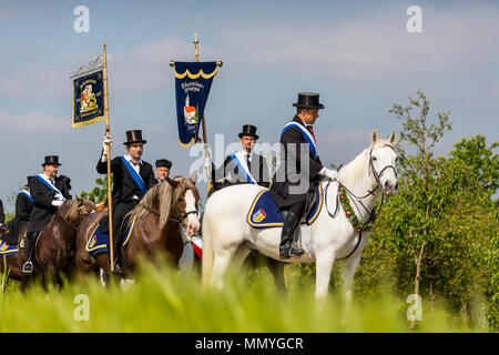 Blutritt, Weingarten, Germany, with 2500 horses, in honor of a blood relic. The pilgrimage is the largest equestrian procession in Europe. Stock Photo