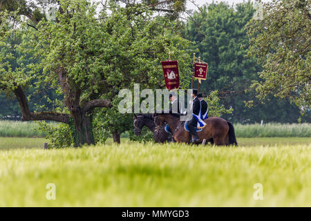 Blutritt, Weingarten, Germany, with 2500 horses, in honor of a blood relic. The pilgrimage is the largest equestrian procession in Europe. Stock Photo