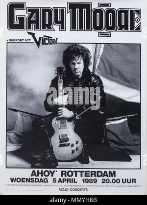 Gary Moore, Ahoy Rotterdam 1989 tour, Musical concert poster Stock