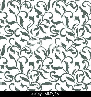 Elegant seamless pattern with classic tracery on a white