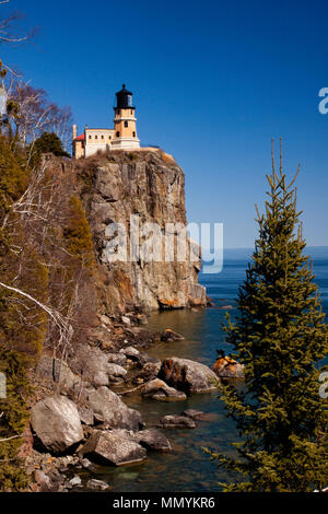 Split Rock Lighthouse in Two Harbors, Minnesota Stock Photo