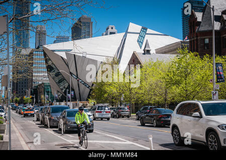 Outside view of the Royal Ontario Museum on Bloor Street in Toronto Canada on a sunny day Stock Photo