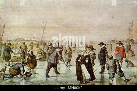A Scene on the Ice. first half of 17th century. Hendrick Avercamp - A Scene on the Ice - WGA01076 Stock Photo