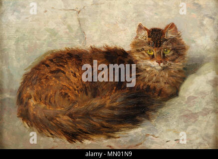 .  Deutsch: Katze. Monogrammiert. Datiert (18) 97.  . 1897. Henriette Ronner-Knip Katze 1897 Stock Photo