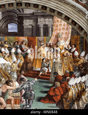 English: The Coronation of Charlemagne (detail) . between 1516 and 1517. Incoronazione di carlo magno 02 Stock Photo
