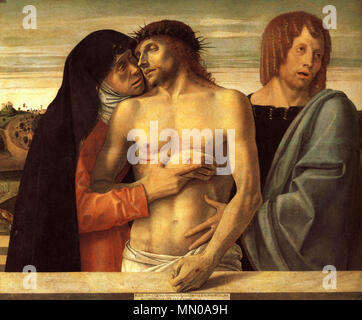 Giovanni Bellini - Dead Christ Supported by the Madonna and St John ...