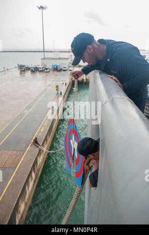 Marine Rat Guard on the mooring rope of passenger liner Stock Photo - Alamy
