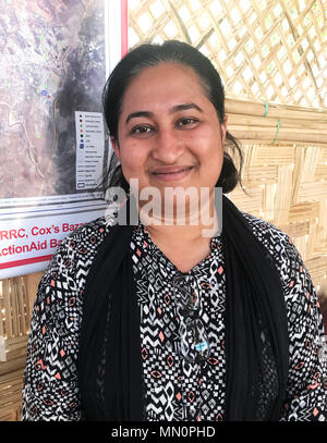 Embargoed to 0001 Monday May 14 Women's rights and protection coordinator at ActionAid Shahanoor&Ecirc;Akter&Ecirc;Chowdhury at a refugee camp in Cox's Bazar, southern Bangladesh. Stock Photo