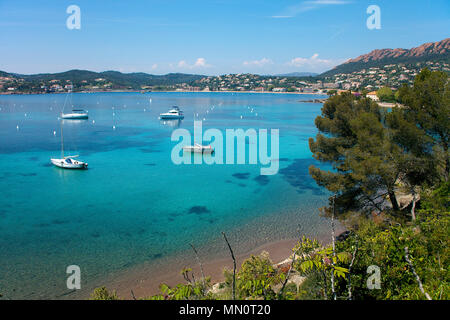 Bay of Agay, neighbourhood of Saint-Raphael, Cote d'Azur, Département Var, Provence-Alpes-Côte d’Azur, South France, France, Europe Stock Photo