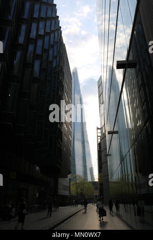 The Shard, also referred to as the Shard of Glass, Shard London Bridge and formerly London Bridge Tower, is a 95-story skyscraper. Stock Photo