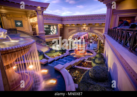 Las Vegas, US - April 28, 2018: The interior of the famous Forum shops in Ceasars palace hotel in Las Vegas Stock Photo
