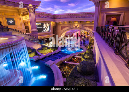 Las Vegas, US - April 28, 2018: The interior of the famous Forum shops in Ceasars palace hotel in Las Vegas Stock Photo