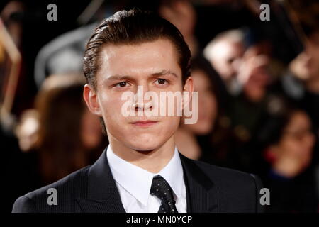 LONDON, ENGLAND - FEBRUARY 16: Tom Holland who plays Jack Fawcett arrives at The Lost City of Z UK premiere on February 16, 2017 in London, United Kingdom. Stock Photo