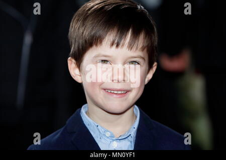 LONDON, ENGLAND - FEBRUARY 16: Tom Mulheron who plays a young Jack Fawcett arrives at The Lost City of Z UK premiere on February 16, 2017 in London, United Kingdom. Stock Photo