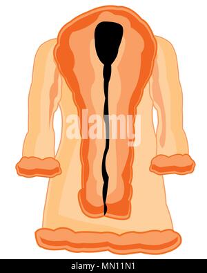 Winter feminine fur coat Stock Vector