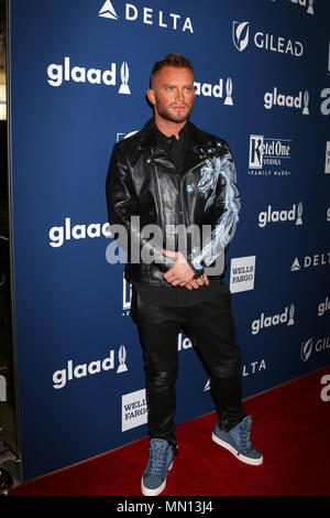 GLAAD Media Awards Los Angeles at Beverly Hilton Hotel on April 12, 2018 in Beverly Hills, CA  Featuring: August Getty Where: Beverly Hills, California, United States When: 13 Apr 2018 Credit: Nicky Nelson/WENN.com Stock Photo