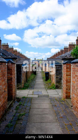 Around Swindon a large town in wiltshire with historic links to the railway industry, Railway workers cottages off Faringdon rd. Stock Photo