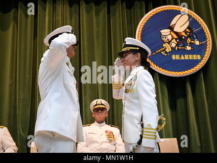 CAPT Maria L. Aguayo, Commanding Officer, NAVFAC EURAFSWA, accepted the ...