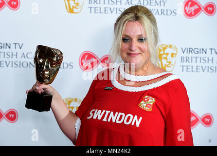 Daisy May Cooper with the award for Female performance in a comedy programme for This Country in the press room at the Virgin TV British Academy Television Awards 2018 held at the Royal Festival Hall, Southbank Centre, London. Stock Photo