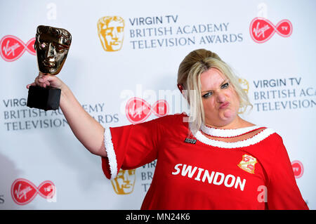 Daisy May Cooper with the award for Female performance in a comedy programme for This Country in the press room at the Virgin TV British Academy Television Awards 2018 held at the Royal Festival Hall, Southbank Centre, London. Stock Photo