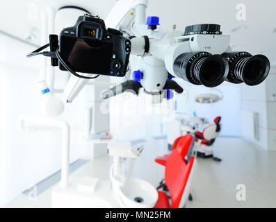 dental microscope closeup Stock Photo
