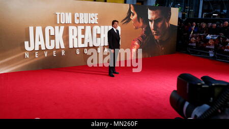 LONDON, ENGLAND - OCTOBER 20: Tom Cruise attends the European premiere of 'Jack Reacher: Never Go Back' at Cineworld Leicester Square on October 20, 2016 in London, England. Stock Photo