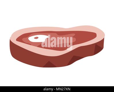 Cartoon ham vector illustration on white background Stock Vector