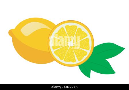 Fresh lemon fruits vector illustrations Stock Vector