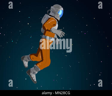 Cartoon astronaut in the space. 3D illustration Stock Photo