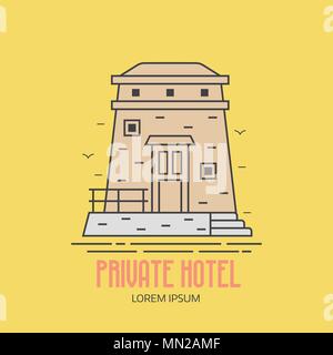 Seaside Hotel Logotype Stock Vector
