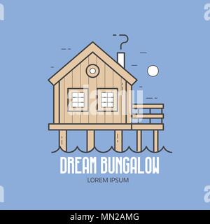 Dream Bungalow Hotel Logo Stock Vector