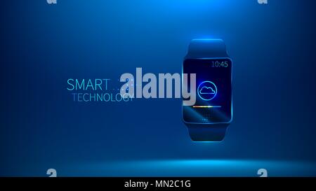 Smart watch. Smart technology. Cloud storage vector illustration Stock Vector