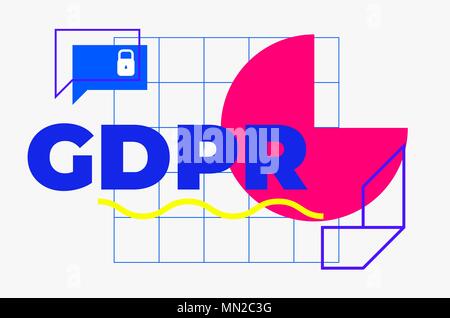 General Data Protection Regulation Abstract Geometric Design Stock Vector
