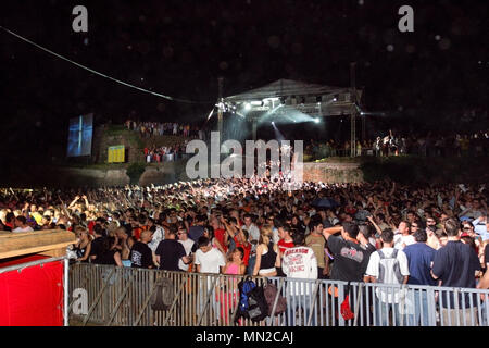 Dance arena at  the Exit Music festival 2005 in the Petrovaradin Fortress, Novi Sad, Serbia. Stock Photo