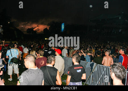 Dance arena at  the Exit Music festival 2005 in the Petrovaradin Fortress, Novi Sad, Serbia. Stock Photo