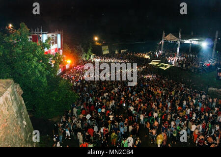 Dance arena at  the Exit Music festival 2005 in the Petrovaradin Fortress, Novi Sad, Serbia. Stock Photo