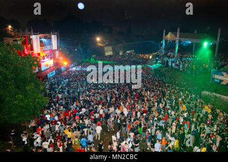 Dance arena at  the Exit Music festival 2005 in the Petrovaradin Fortress, Novi Sad, Serbia. Stock Photo