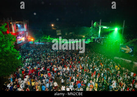 Dance arena at  the Exit Music festival 2005 in the Petrovaradin Fortress, Novi Sad, Serbia. Stock Photo