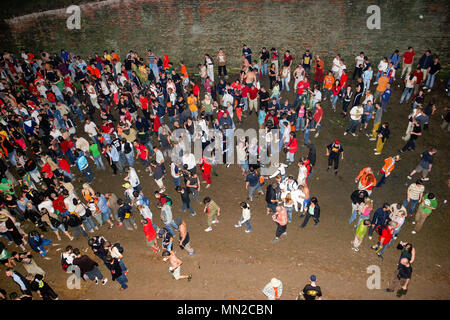 Dance arena at  the Exit Music festival 2005 in the Petrovaradin Fortress, Novi Sad, Serbia. Stock Photo