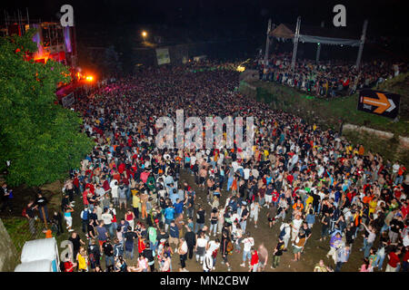 Dance arena at  the Exit Music festival 2005 in the Petrovaradin Fortress, Novi Sad, Serbia. Stock Photo