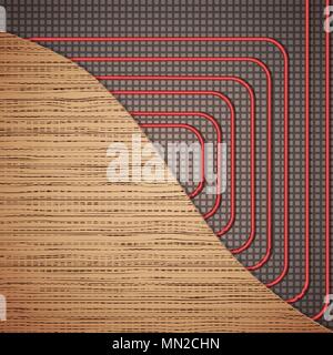 Underfloor heating system Stock Vector