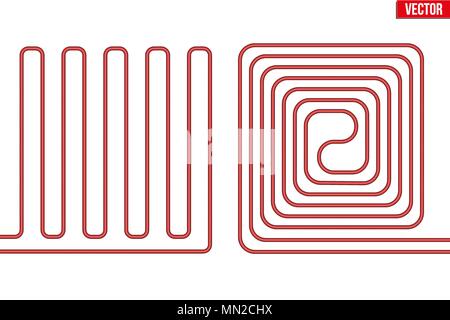 Underfloor heating system Stock Vector
