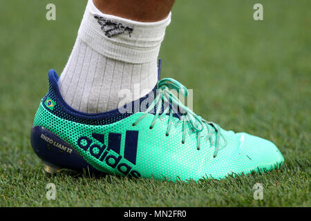 Barcelona 6th May Marcelo of Real Madrid boots before the 2017 2018 LaLiga Santander Round 36 game between FC Barcelona and Real Madrid at Camp Nou Stock Photo Alamy